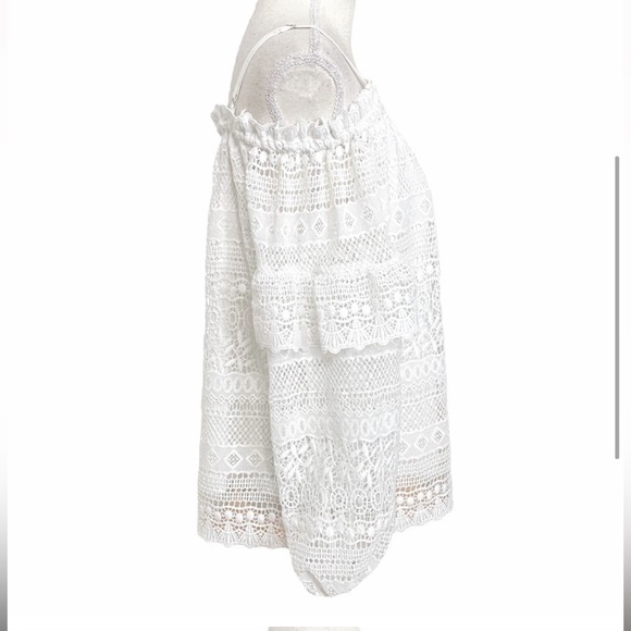 FINAL SALE Parker White Lace Off-Shoulder Top, size Small fits like Medium - Picture 6 of 7